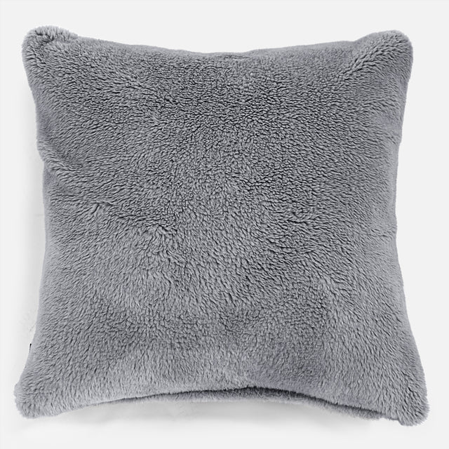 Cojín Gigante 70 x 70cm - Piel de Osito Sintética Gris oscuro 01
