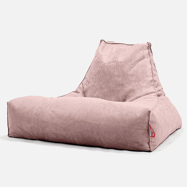 Enorme Puff Pera 'Relajarse' - Terciopelo Rosa 01