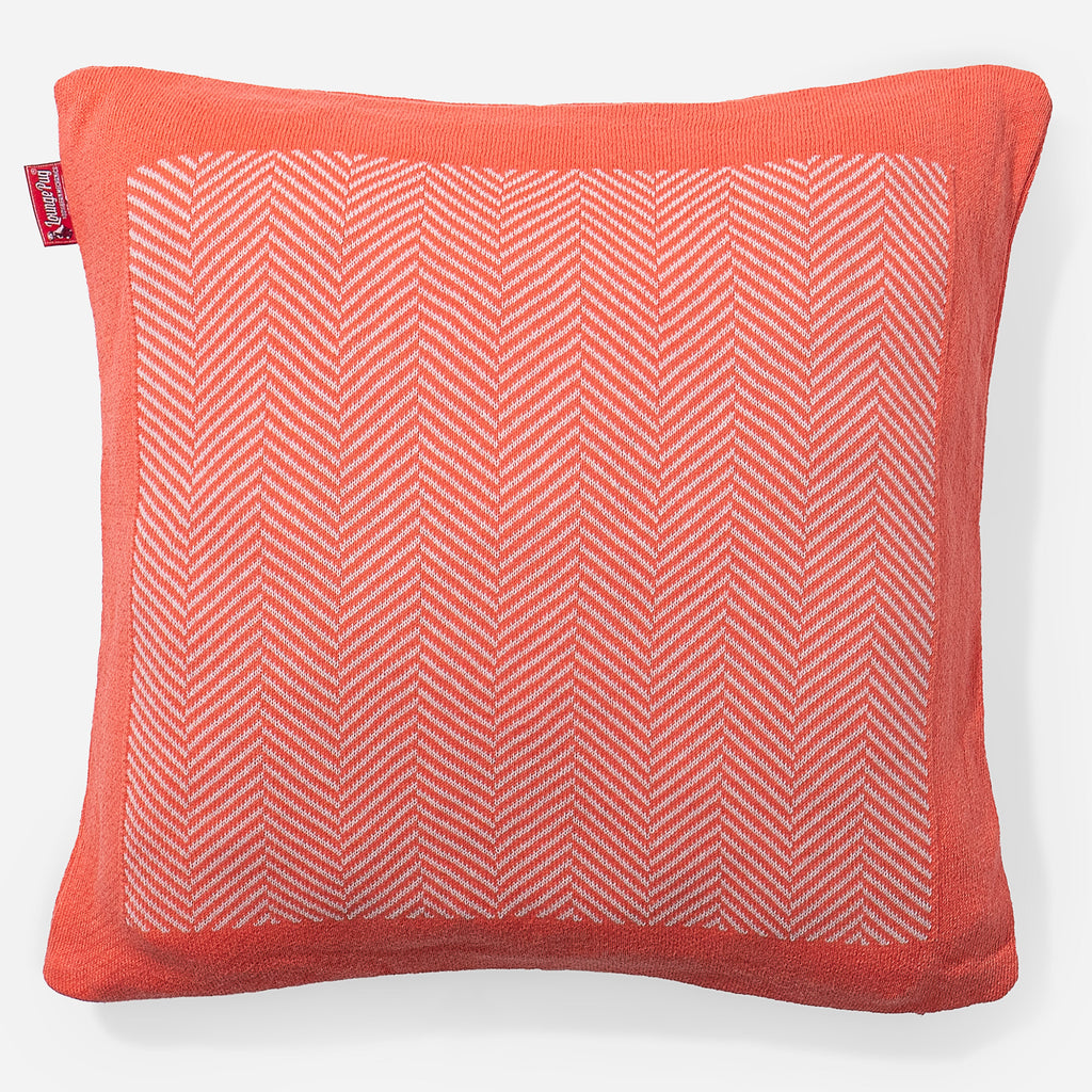 Cojín 47 x 47cm - Algodón 100% Tejido de Espiga Patrón Coral 01