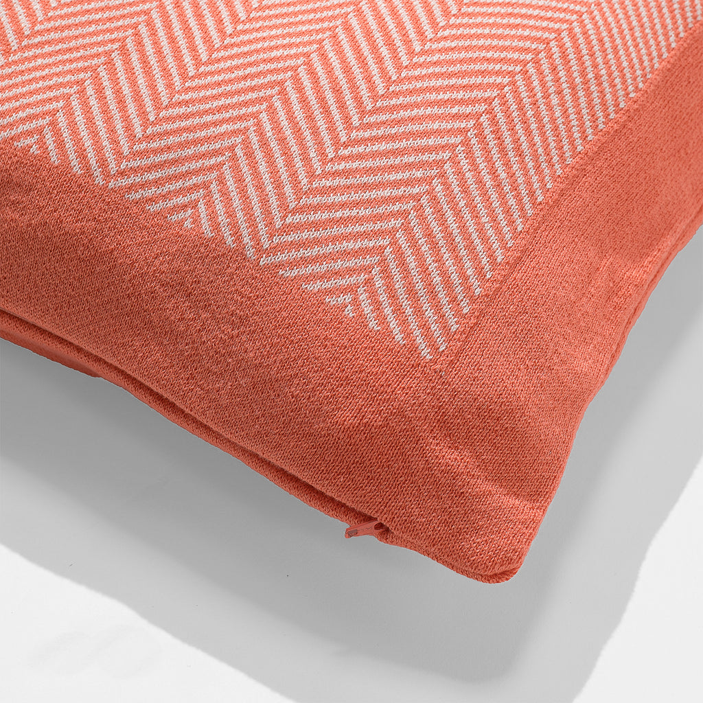 Cojín 47 x 47cm - Algodón 100% Tejido de Espiga Patrón Coral 02