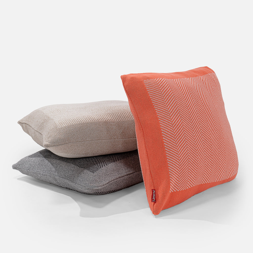 Cojín 47 x 47cm - Algodón 100% Tejido de Espiga Patrón Coral 03