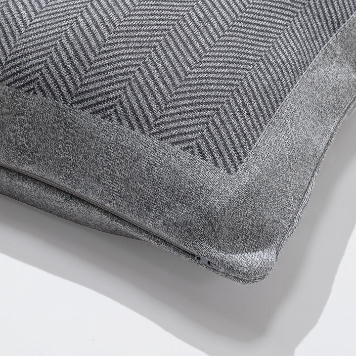 Cojín 47 x 47cm - Algodón 100% Tejido de Espiga Patrón Gris 02
