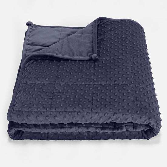 Manta de Peso para Adultos - Tela Minky con Puntos Azul oscuro 01