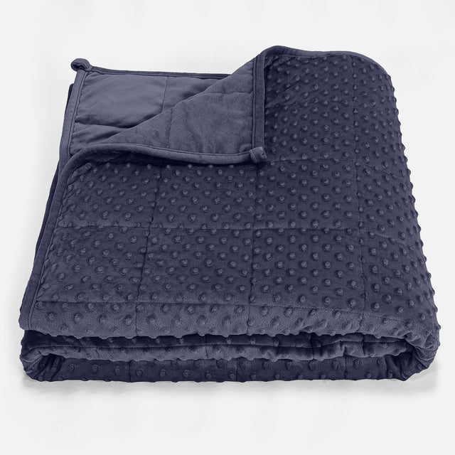 Manta de Peso para Adultos - Tela Minky con Puntos Azul oscuro 01