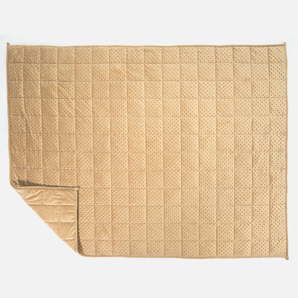 Manta de Peso para Adultos - Tela Minky con Puntos Crema / Visón 01
