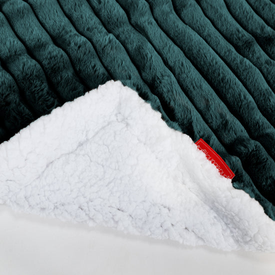 Manta de Sherpa - Pana de Felpa Ultra Turquesa 02