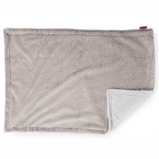 Manta de Sherpa - Piel de Conejo Sintética Gris Claro 03