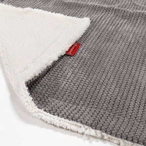 Manta de Sherpa - Pompón Carbón Gris