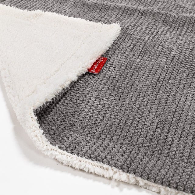 Manta de Sherpa - Pompón Carbón Gris 02