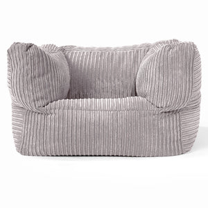 Albert Puff Sillón - Pana Clásica Gris Plata