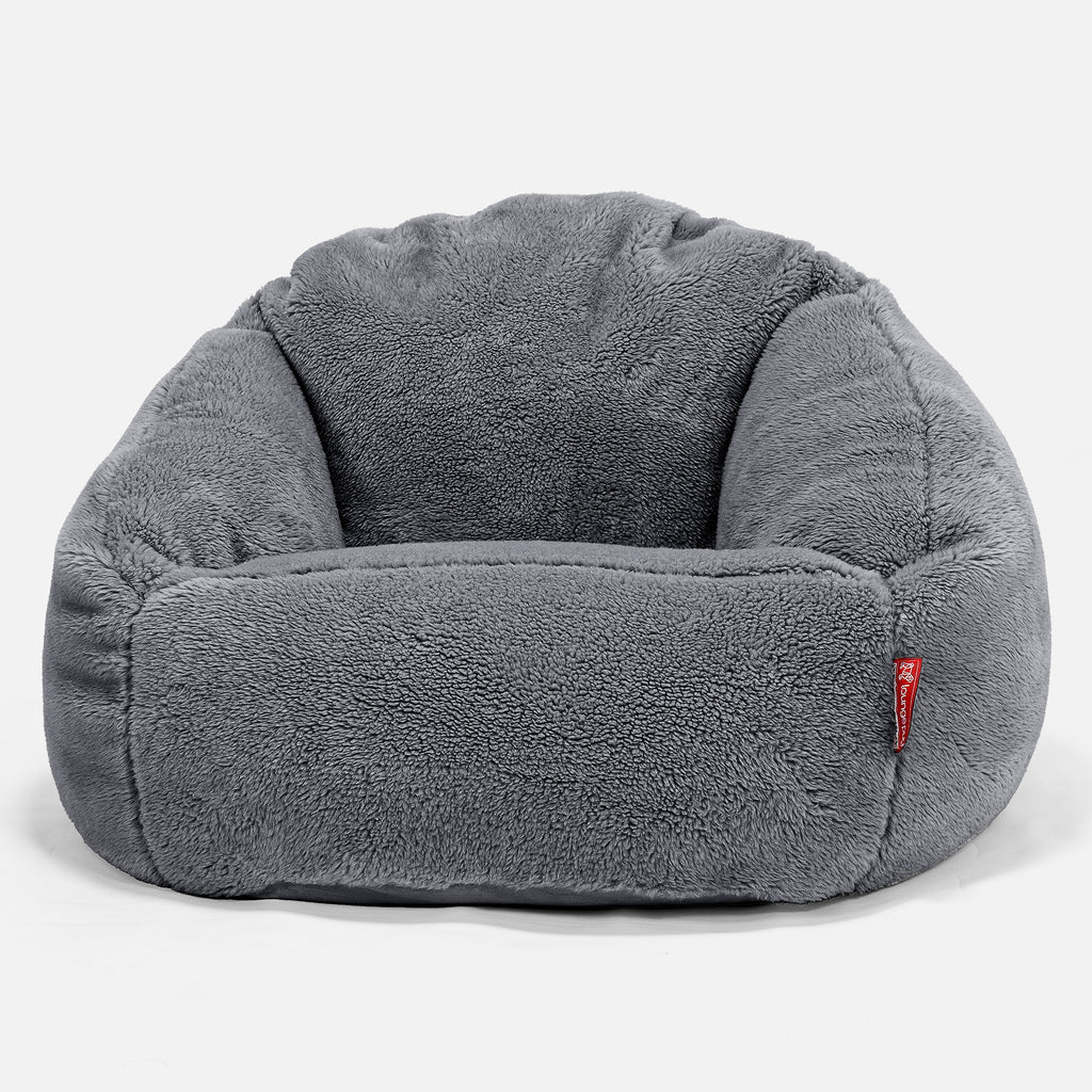 Puf Bubble - Piel de Osito Sintética Gris oscuro 01