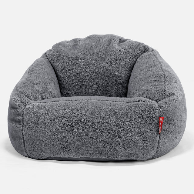 Puf Bubble - Piel de Osito Sintética Gris oscuro 01