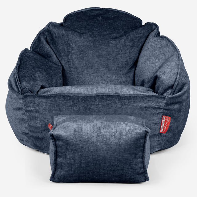 Puf Bubble - Chenille Azul marino 02