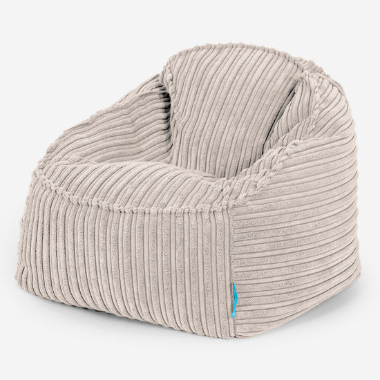 Puf Encorvado Niños 2-6 años - Pana Clásica Marfil 01