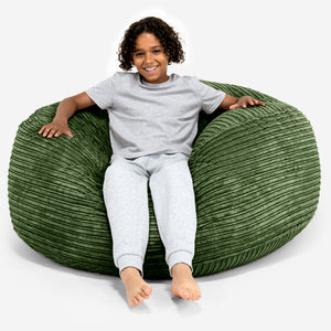 Puf Ultra Cómodo para Niños de 6 a 14 años - Pana Clásica Bosque Verde