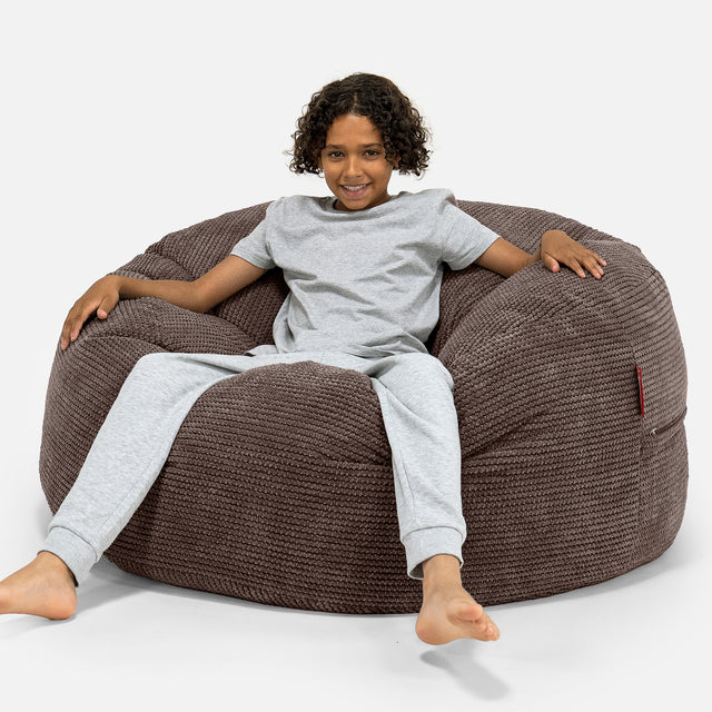 Puf Ultra Cómodo para Niños de 6 a 14 años - Pompón Chocolate 01