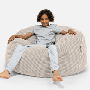 Puf Ultra Cómodo para Niños de 6 a 14 años - Pompón Crema