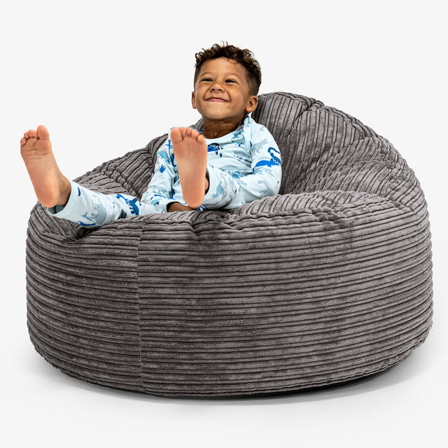 Puf Gigante Snuggle para Niños de 3 a 8 años - Pana Clásica Grafito 01