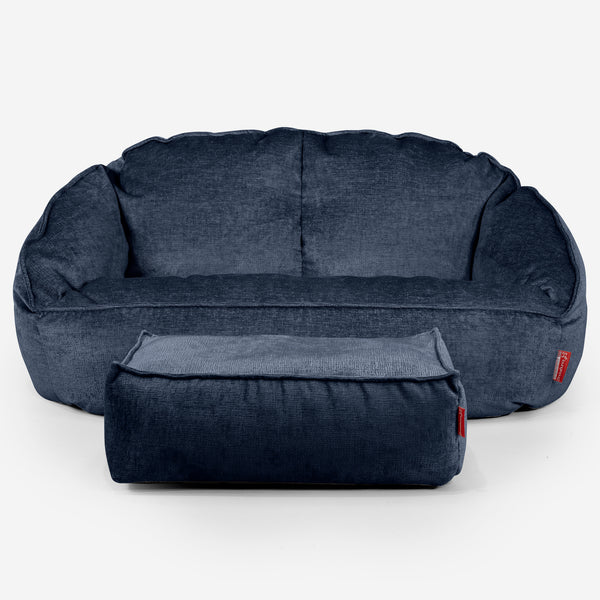 Puf Grande Bubble - Chenille Azul marino 01