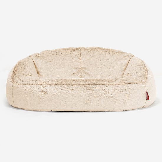 Puf Grande Bubble - Piel de Conejo Sintética Blanco 01