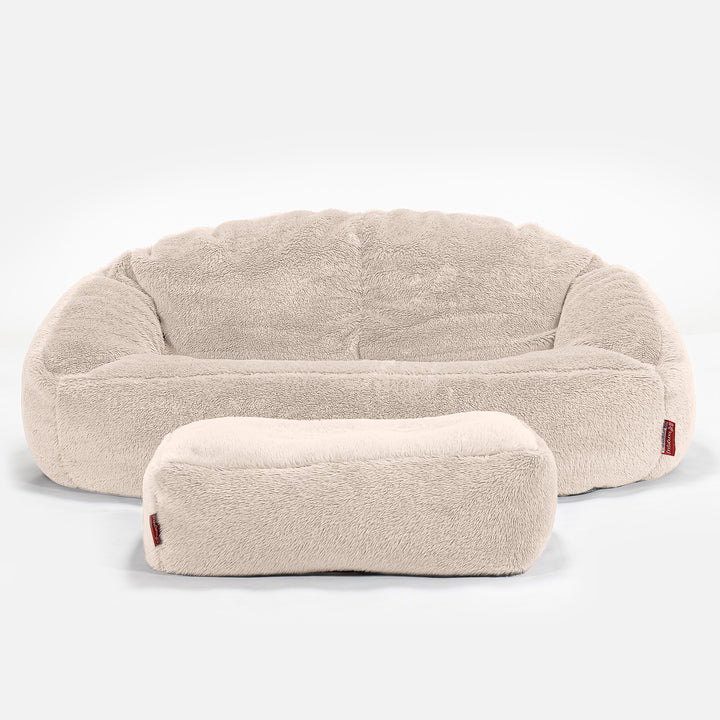 Puf Grande Bubble - Piel de Osito Sintética Crema 02