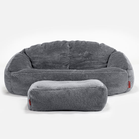 Puf Grande Bubble - Piel de Osito Sintética Gris oscuro 02