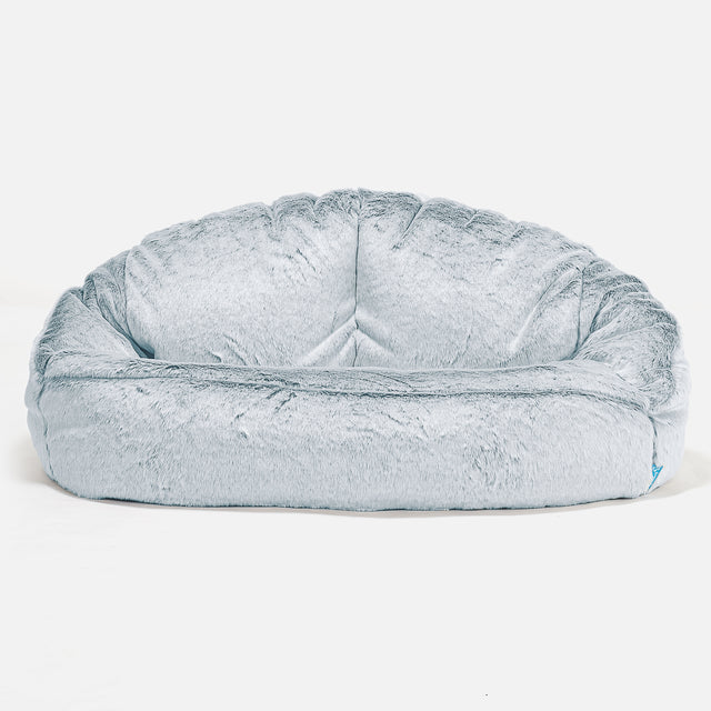 Puf Grande para Niños Bubble - Piel de Conejo Sintética Azul Empolvado 01