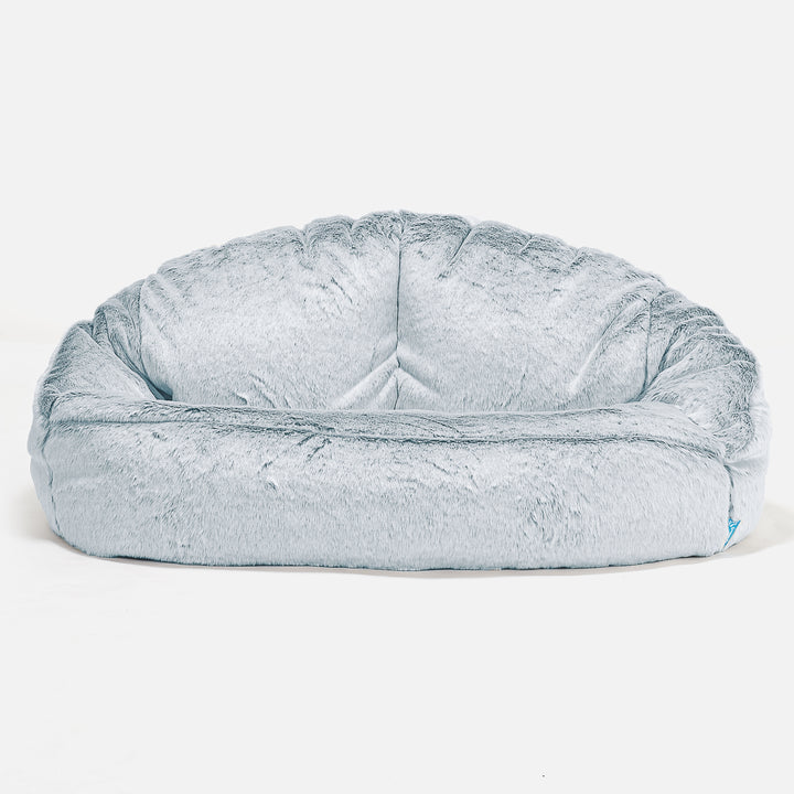 Puf Grande para Niños Bubble - Piel de Conejo Sintética Azul Empolvado 01