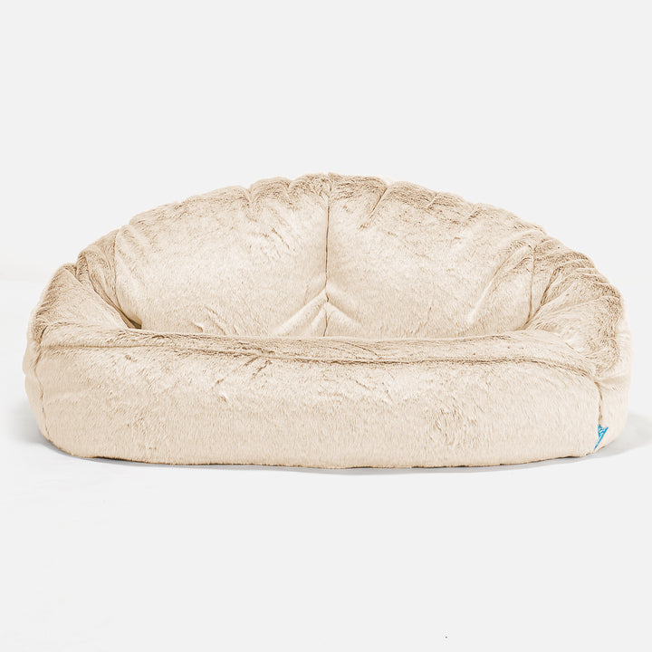 Puf Grande para Niños Bubble - Piel de Conejo Sintética Blanco 01