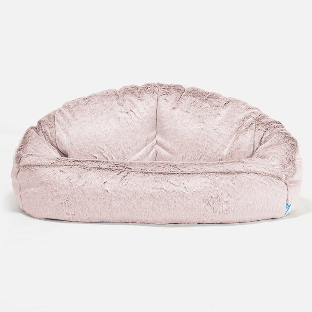 Puf Grande para Niños Bubble - Piel de Conejo Sintética Rosa Empolvado 01
