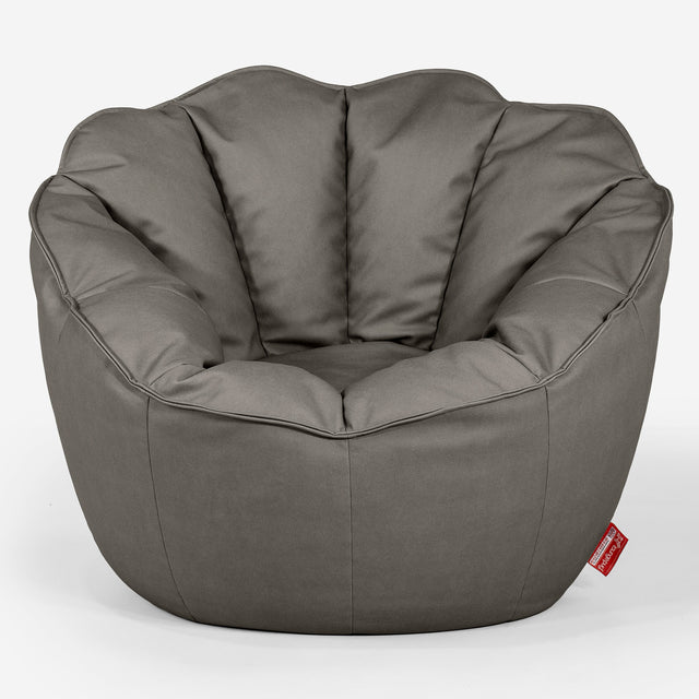 Puf Saco Natalia - Cuero Vegano Gris 01