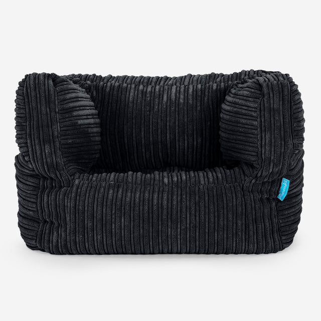 Puf Silla Alberto para Niños 1-5 años - Pana Clásica Negro 01
