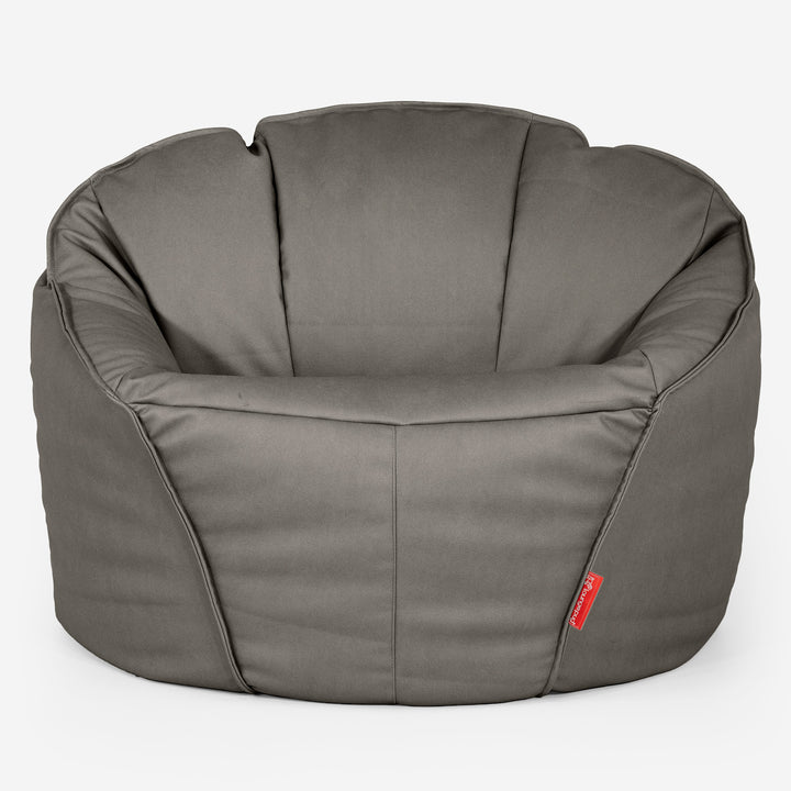 Puf Silla de Juego Clasica Máxima - Cuero Vegano Gris 02