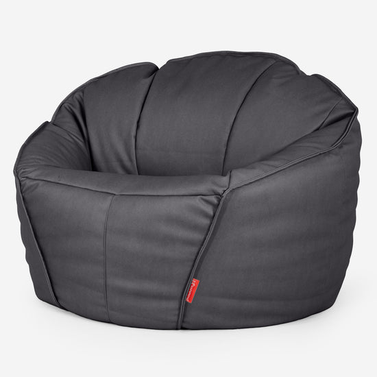 Puf Silla de Juego Clasica Máxima - Cuero Vegano Negro 01