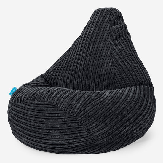 Puf Silla de Juego para Niños 1-5 años - Pana Clásica Negro 02