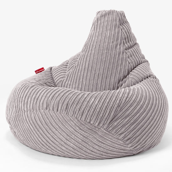Puf Silla de Juego para Niños de 6 a 14 años - Pana Clásica Aluminio Plata 02