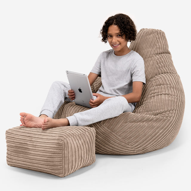 Puf Silla de Juego para Niños de 6 a 14 años - Pana Clásica Arena 01