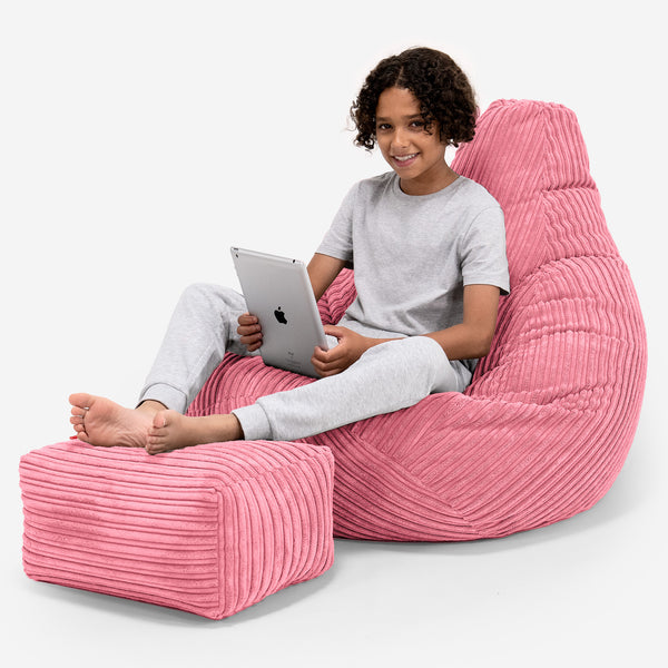 Puf Silla de Juego para Niños de 6 a 14 años - Pana Clásica Coral 01