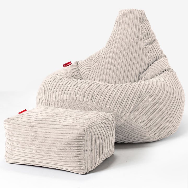 Puf Silla de Juego para Niños de 6 a 14 años - Pana Clásica Marfil 03