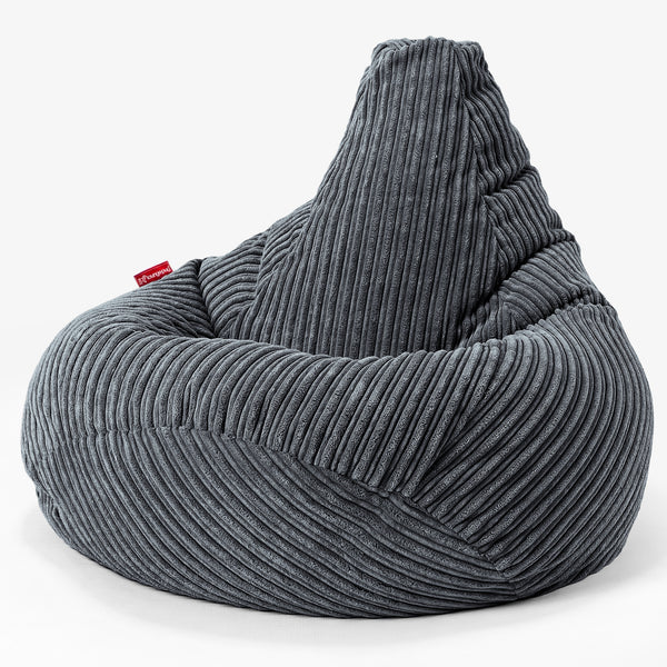 Puf Silla de Juego para Niños de 6 a 14 años - Pana Clásica Pizarra Gris 01