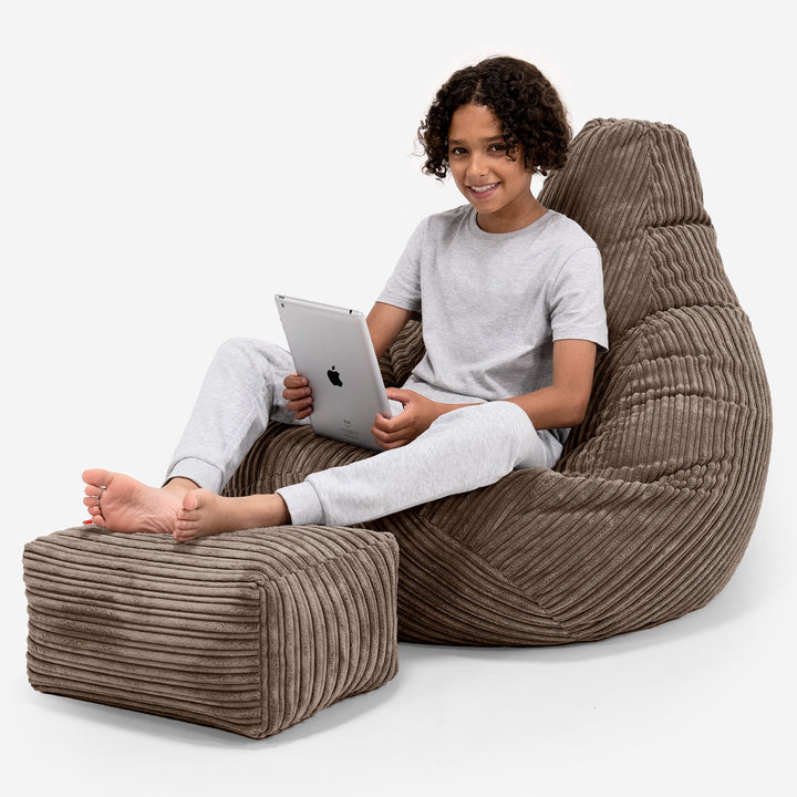 Puf Silla de Juego para Niños de 6 a 14 años - Pana Clásica Moca 01