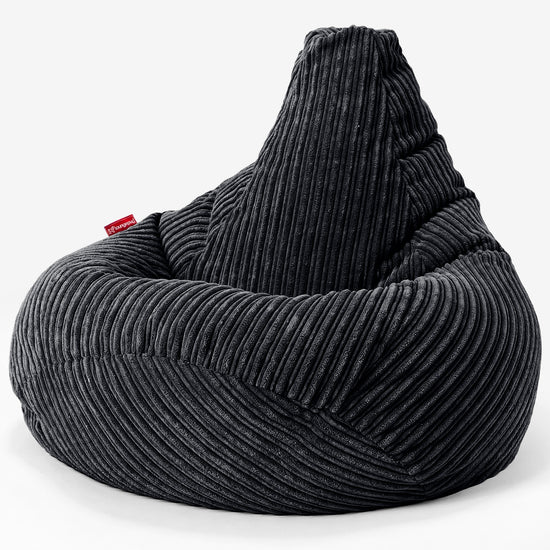 Puf Silla de Juego para Niños de 6 a 14 años - Pana Clásica Negro 02