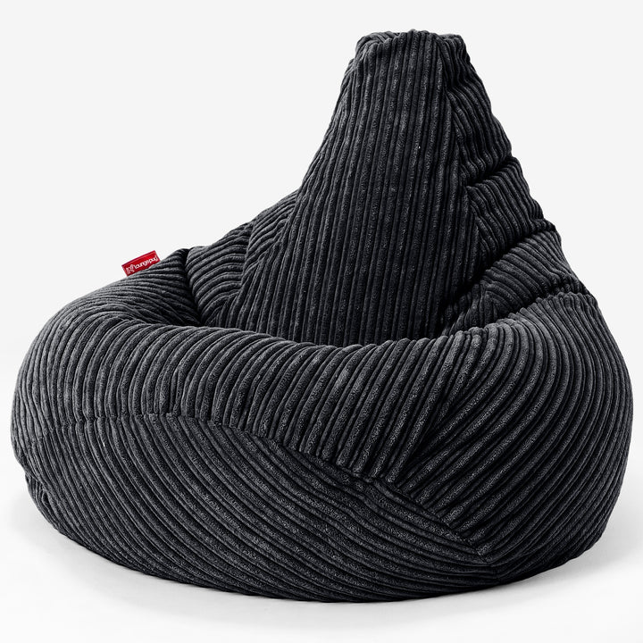 Puf Silla de Juego para Niños de 6 a 14 años - Pana Clásica Negro 02