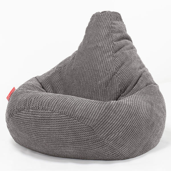Puf Silla de Juego para Niños de 6 a 14 años - Pompón Carbón Gris 01