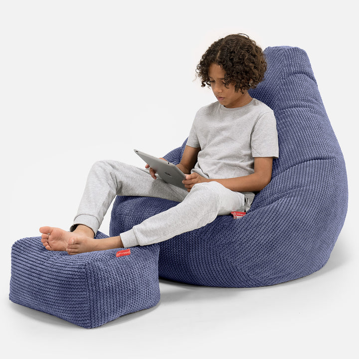 Puf Silla de Juego para Niños de 6 a 14 años - Pompón Morado 01