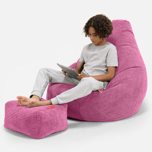 Puf Silla de Juego para Niños de 6 a 14 años - Pompón Rosa