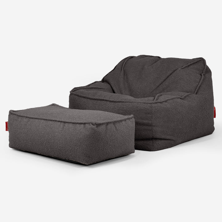 Puf Silla Encorvada - Boucle Grafito_02