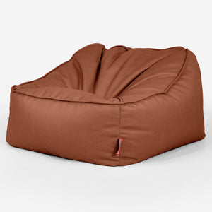 Puf Silla Encorvada - Cuero Vegano Castaño