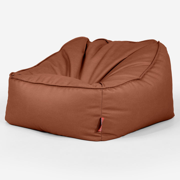 Puf Silla Encorvada - Cuero Vegano Castaño 03
