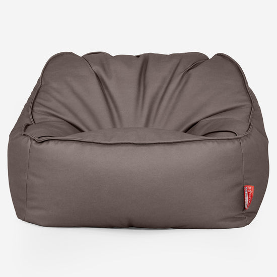 Puf Silla Encorvada - Cuero Vegano Chocolate 01